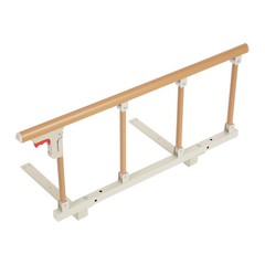 Foldable Bed Rail Aluminum Woodgrain 90 × 40 cm Fits 5-30 cm Mattresses