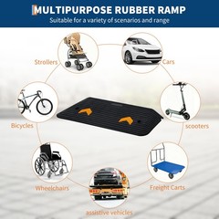 Rubber Threshold Ramp 4″ Rise Wheelchair Ramp Doorway 33000LBS for Car Scooter