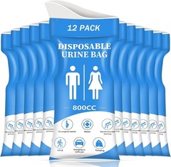 Compact & Portable 12/24Pack Disposable Urine Bags – Leak-proof & Quick Absorb
