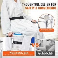 Sliding Tub Transfer Bench Bath Shower Chair w/360 Degree Swivel Seat 400 lb