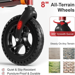 Rollator Walker for Seniors with Seat, Lightweight & Foldable, 8″ All-Terrain Wh