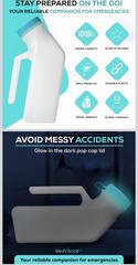 MedVance- Urinals for Men 1000ml with Glow in The Dark Spill Proof Pop Cap