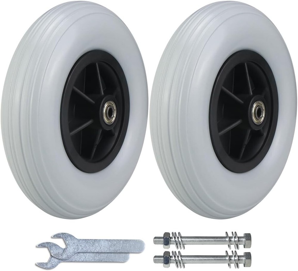 New Wheelchair Caster/Wheels Assembly (Pair) 8 Inch Solid Tire Wheel 8X 2-200X50