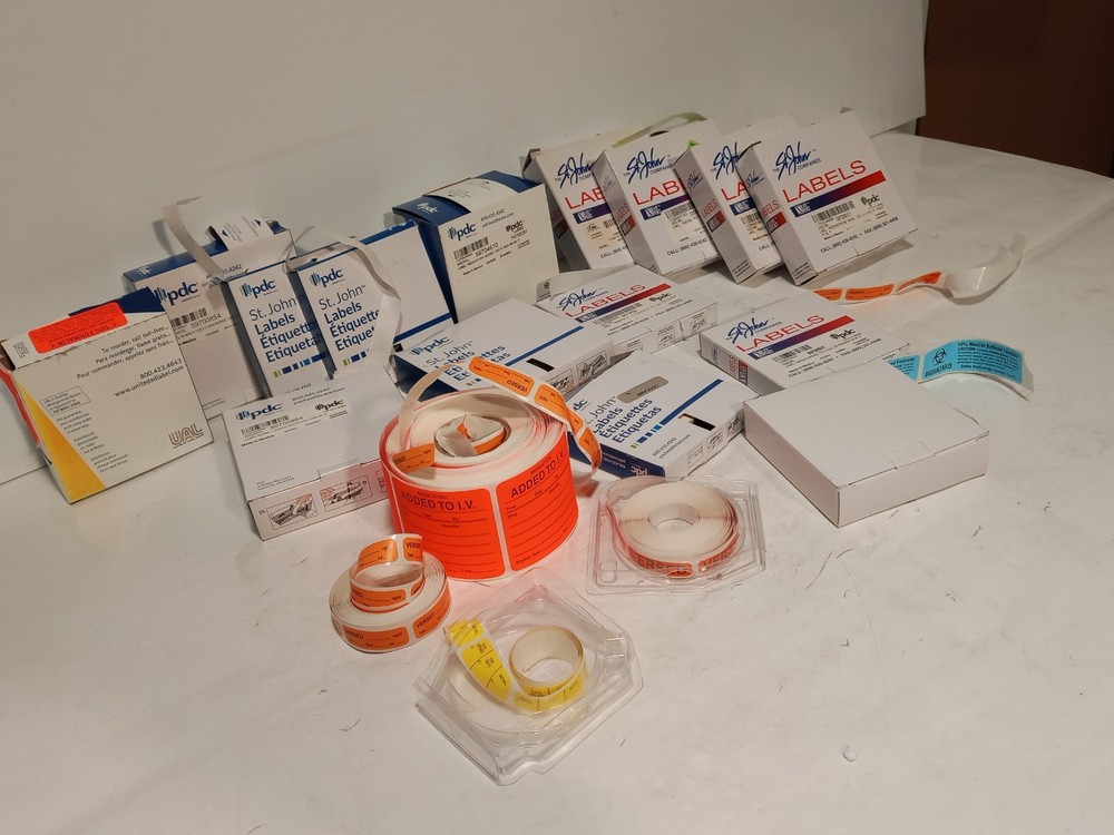 Asstd PDC Healthcare, Delta, other medical hospital labels, %/Biohazard/IV/more