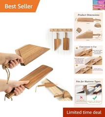 Mattress Lifter & Bed Sheet Tucker Tool Set, Acacia Wood for Changing Sheets .