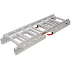 Silver 1400LB Aluminum Ramp Pair 2in1 Tailgate Extender ATV Mower Motorcycle