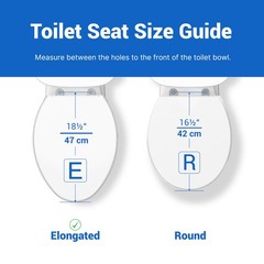 Topseat Plus Toilet Seat Elongated, Soft Close Seat, White
