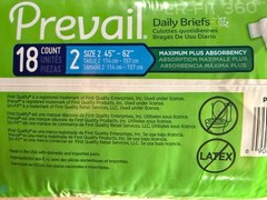 Prevail Per-Fit 360 Daily Brief Size 2, 45″-62″ – 18 Count, Max Plus Absorbency