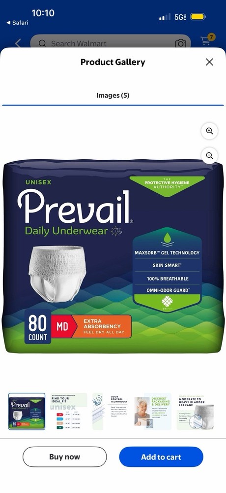 Prevail Per-Fit Daily Underwear, Medium 34-46, 20-Pack (4-Pack)