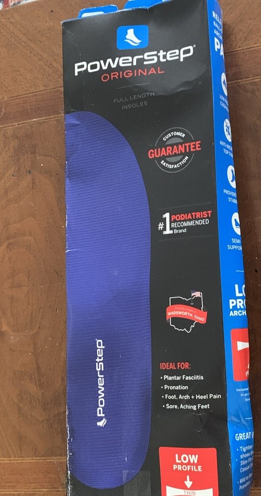 PowerStep Original Insole Full Length Inserts Orthotic Arch Support-M 14-15