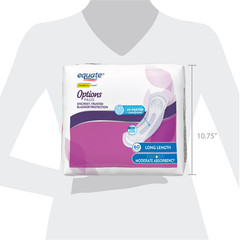 Equate Options Women’s Incontinence Pads Long Length 60 Ct Leak Protection