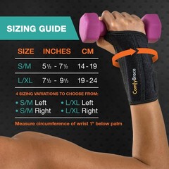 ComfyBrace Copper Infused Wrist Brace/Hand Large / Ex-Large, Black