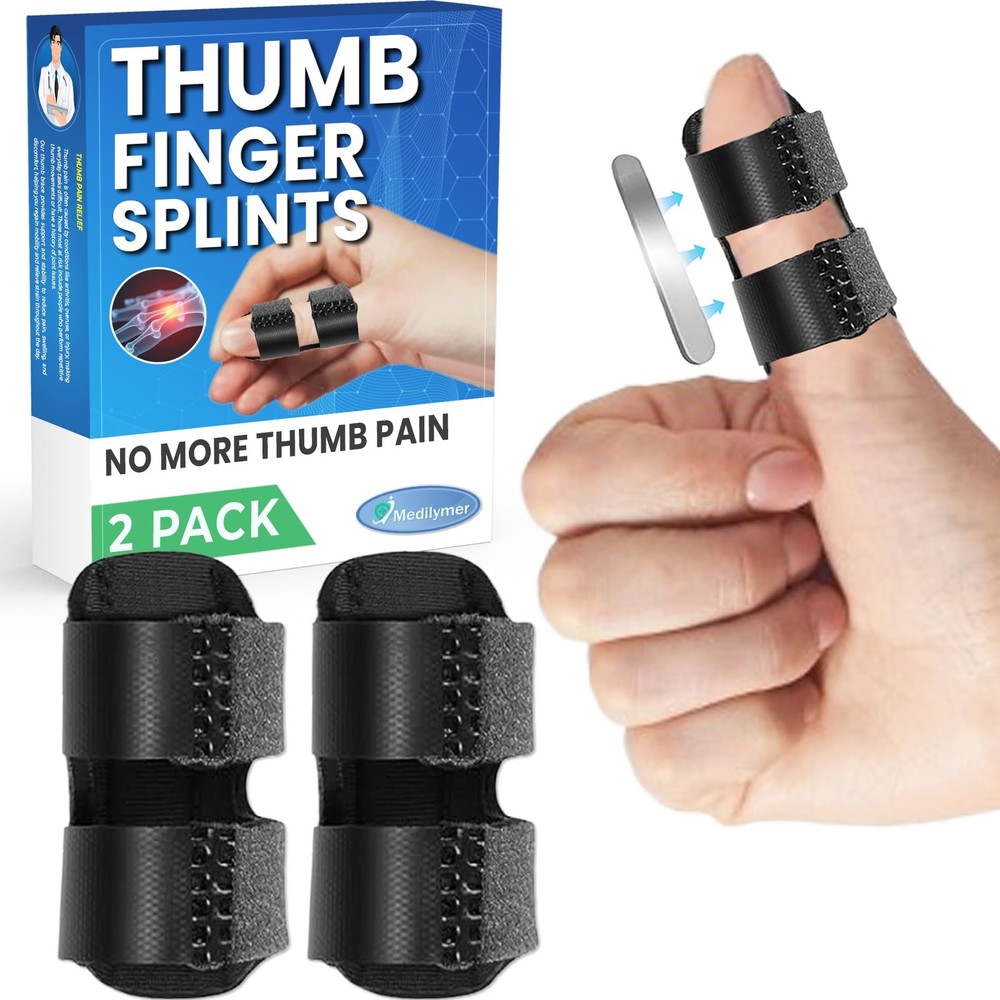 Thumb Splint (2 Pack) Trigger Thumb Splint Thumb Brace for Pain Relief Knuckle