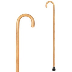 Wooden Walking Cane, round Handle Wood Cane with Natural Ash Finish and Rubber T