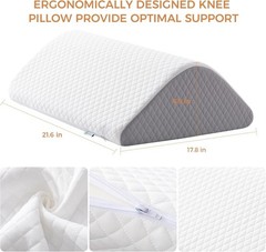 Knee Wedge Pillow for Back Pain Relief & Post Surgery, 8" Leg Elevation