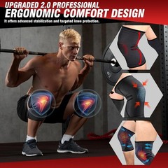 2 Pack Black Compression Knee Brace, Knee Brace for Running, Sports Knee Braces