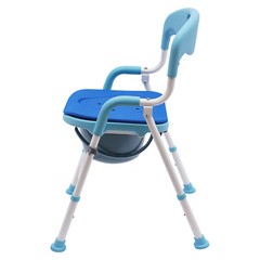 21.26 *20.47-24.4*29.13-33.07in Blue EVA Shower Folding Toilet Seat With Commode