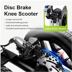 BlessReach All-Terrain 4-Wheel Knee Walker Scooter, Adjustable, 300 lb, Black