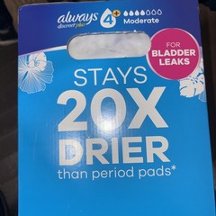 Always Discreet plus Incontinence Pads for Women, Moderate, 153 ct.