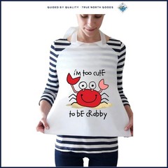 Disposable Adult Bibs with Cute Crab Pattern, Waterproof and Rollable, 500 Count
