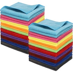 Newwiee 40 Pcs Wash Cloth Bulk Cotton Bath Hand Face Washcloths Soft Quick