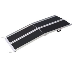 Portable 5ft Folding Wheelchair Ramp 600LB Cap 2-Pc Aluminum Non-Skid