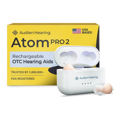 Audien Hearing Atom Pro 2 OTC Hearing Aids A2 Chip AP2DB005