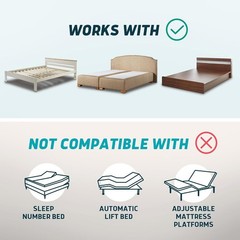 Large Bed Assist Rail for Seniors with Motion-Activated Light & Non-Slip Bar
