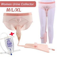 Female Wearable Urinal Bag Silicone Urine Catheter Portable Urine Collector M-XL