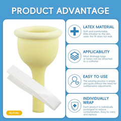 30 PCS Male External Catheter with Fixer Rubber,Latex Condom Material