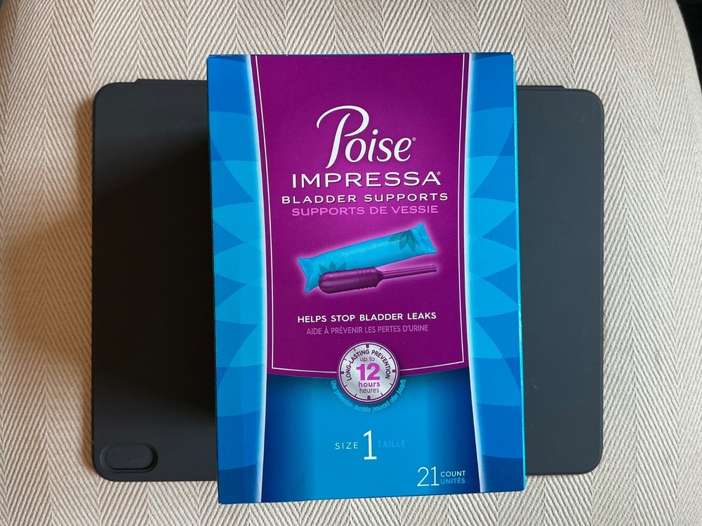Poise Impressa Incontinence Bladder Supports, Size 1 – 21 Count. Use by 5/1/29.