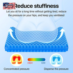 OMCOZY Gel Seat Cushion, Cooling Cushion (Super Large & Thick), Breathable Honey