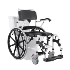 VEVOR Shower Wheelchair 17.5in Al Alloy Commode Bathroom Wheelchair for Disabled