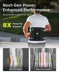 Rakiie Back Brace for Lower Back Pain Relief, Adjustable Lumbar Support M