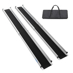 Ruedamann 6FT Telescoping Wheelchair Ramp Aluminum Portable Non Slip 600lbs 2PCS