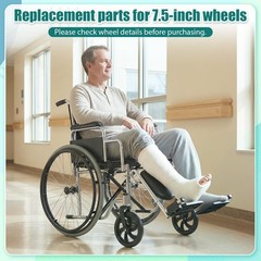 2 Pcs 7.5-Inch Replacement Wheels for Wheelchairs & Walkers, Anti-Slip Rubber Pa