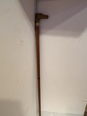 Vintage Wood & Solid Brass Eagle Head Cane Walking Stick 35.25″ # 7195