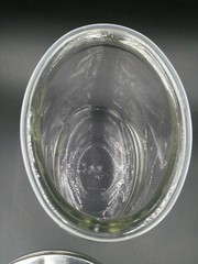 Oval Jar W/Out Imprints Clear thick Glass with metal Lid