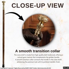 Wooden Walking Cane with Brass Handle – 37 Inch Handcrafted Walking Stick for…