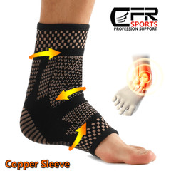 Copper Ankle Sport Foot Wrap Support Brace Compression Achilles tendonitis Sport
