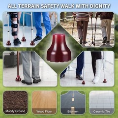 Heavy Duty Cane Tips 1 1/8″ – Self Standing Rubber Replacement for 28mm Canes, S
