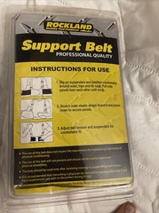Rockland Back Support Brace Lifting Support Weight Belt Black Original Medium