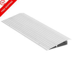 Door Threshold Ramp 2″ Rise Aluminum 2 Inch (Pack of 1), Metallic