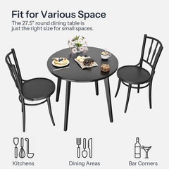 Hoobro Bamboo Dining Table Round Dining Table For 2 27.5 Kitchen Table For