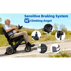 37 LBS Lightweight Carbon Fiber Electric Wheelchairs for Adults, 30 Miles Long