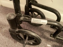 Aluminum Transport wheel Chair:-in-Black & Folds- 19Inch Seat Hght:FREE/FastS&H