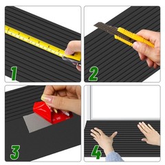 Nuvium 1″ Rise Threshold Ramps for Doorways, 2000 Lbs Load Rise, Black