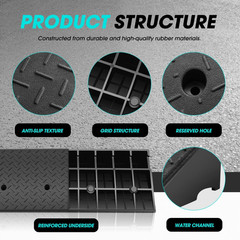Heavy Duty 5.7″ Rubber Curb Ramp for Driveways, Loading Docks & Vehicles