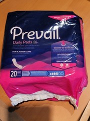 Prevail Daily Pads for Bladder Leaks | 20 count Moderate absorbency 7 pks