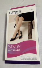 Sigvaris Style 843 Women’s Soft Opaque Thigh Highs w/Grip Top 30-40 mmHg Size MS